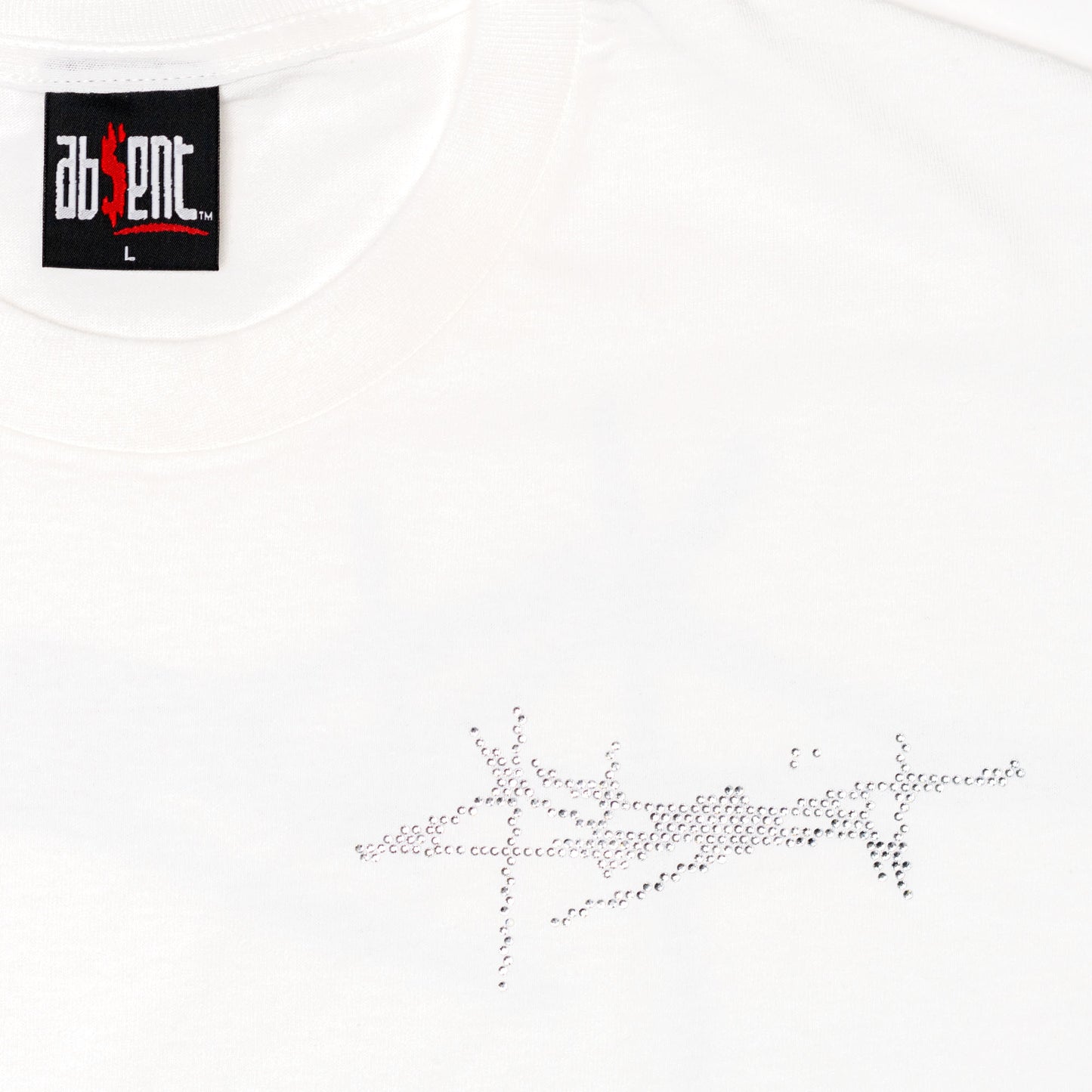 06. RHINESTONE LOGO SHIRT WHITE