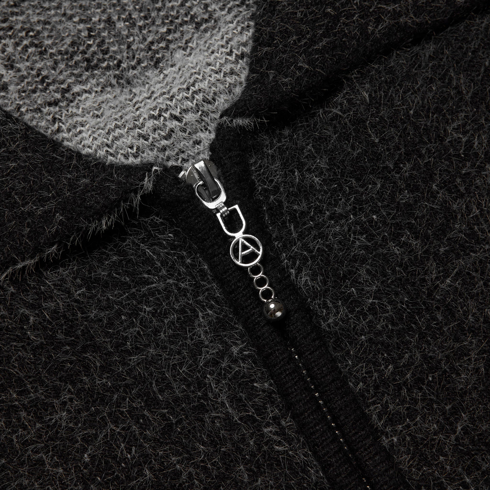 Monogram Mohair Polo Knit Zip-Up Jacket